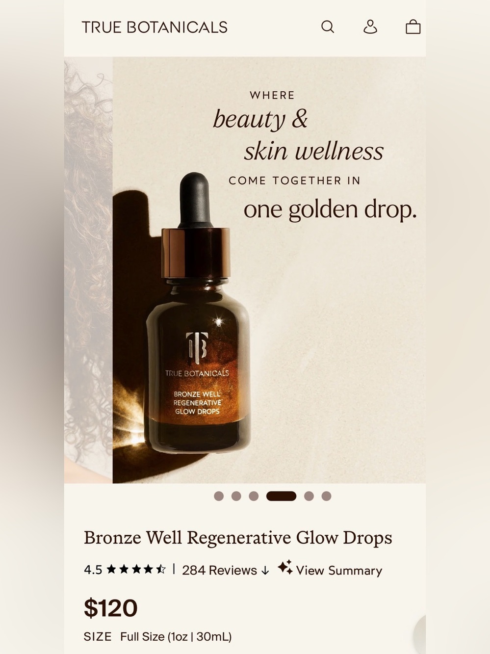 True Botanicals Bronze Well Regenerative Glow Drops - Picture 2 of 6
